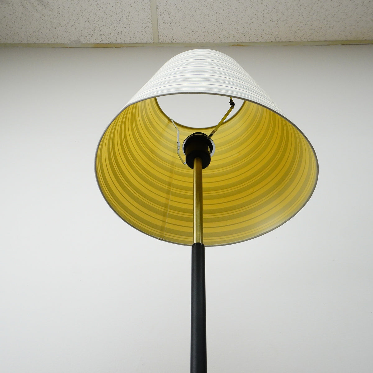 62" Floor Lamp with 11″ Round Base & 22" Striped Shade