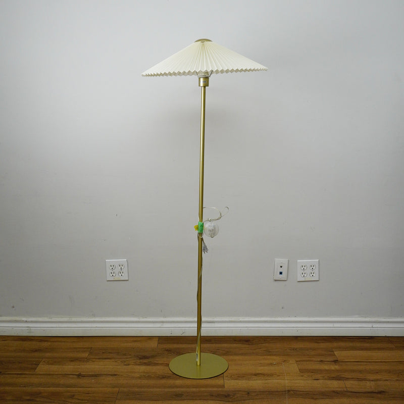 59" Floor Lamp with 8.5" Flat Round Base & 15" Pleated Shade