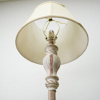 60" Distressed Floor Lamp with 9" Square Base & 16" Panel Shade