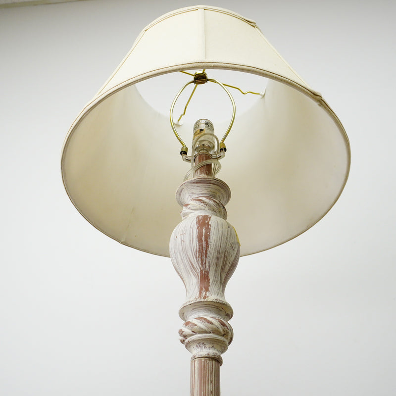 60" Distressed Floor Lamp with 9" Square Base & 16" Panel Shade