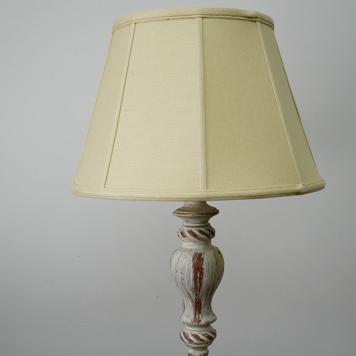 60" Distressed Floor Lamp with 9" Square Base & 16" Panel Shade