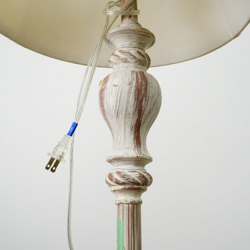 60" Distressed Floor Lamp with 9" Square Base & 16" Panel Shade