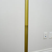 61" Brass Floor Lamp with 9" Round Base & 15" White Conical Shade