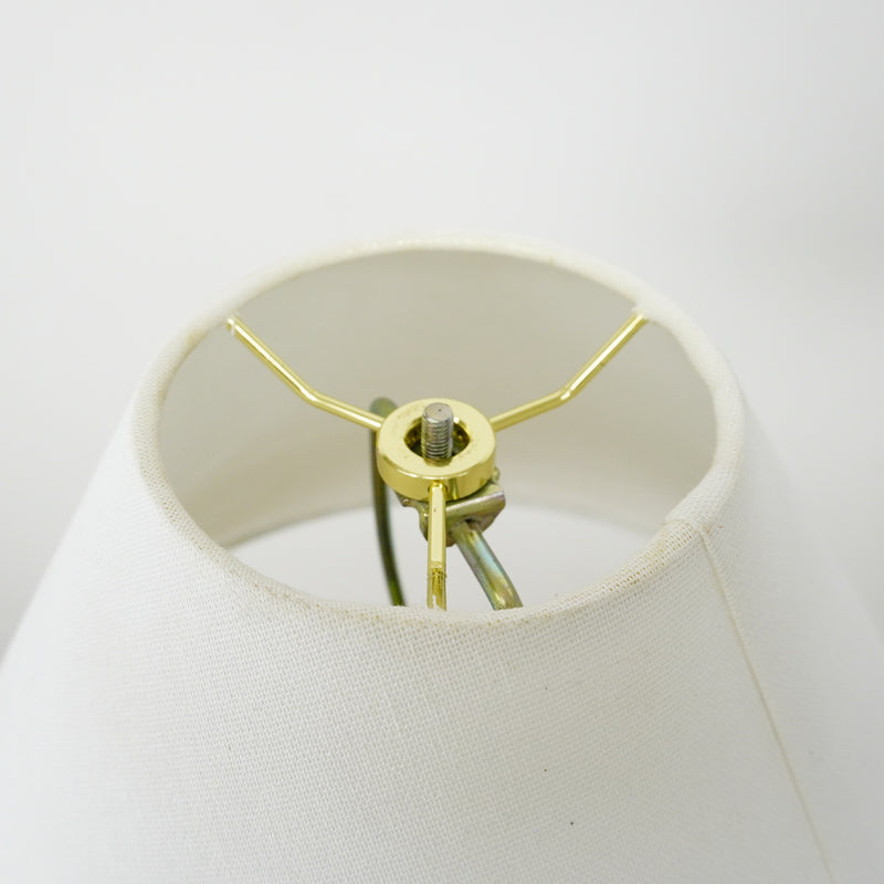 61" Brass Floor Lamp with 9" Round Base & 15" White Conical Shade