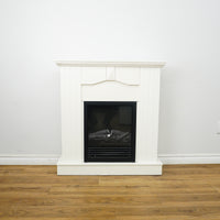38×35×9-Inch Electric Fireplace – White Cabinet with Black Insert