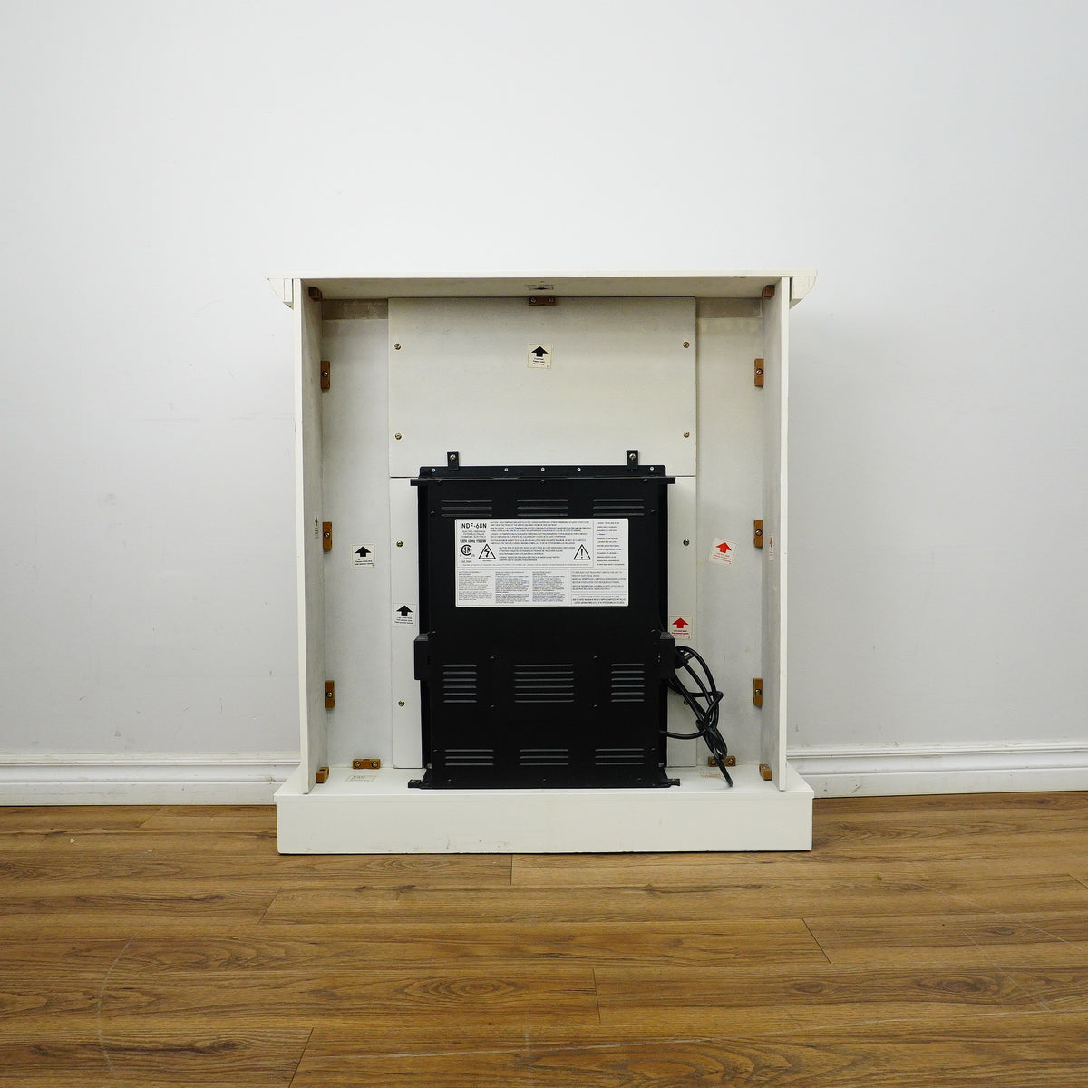 38×35×9-Inch Electric Fireplace – White Cabinet with Black Insert