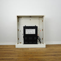 38×35×9-Inch Electric Fireplace – White Cabinet with Black Insert