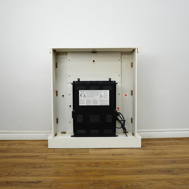 38×35×9-Inch Electric Fireplace – White Cabinet with Black Insert
