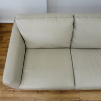 91×37×31–Inch 3-Seat Soft Grey Sofa – Italian Leather | Tapered Legs