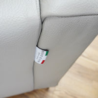 91×37×31–Inch 3-Seat Soft Grey Sofa – Italian Leather | Tapered Legs