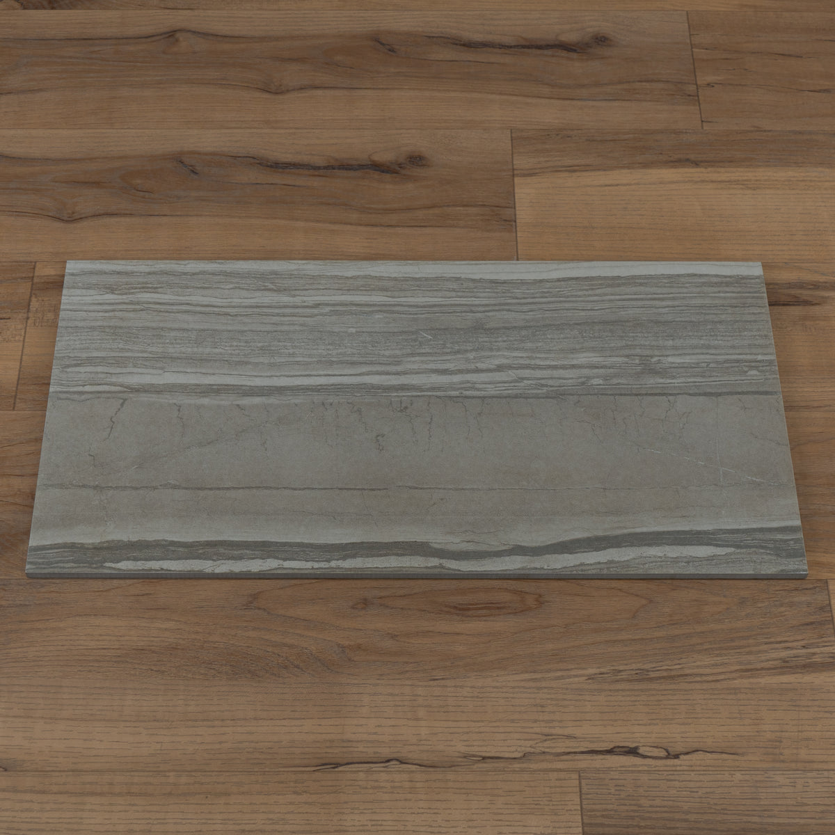 12" x 24" Grey Polished Porcelain Tiles - 5pcs (9.75 sq ft/box)