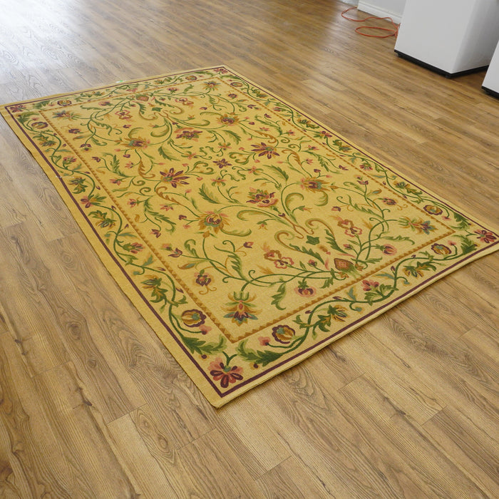6x9-ft Sisal Area Rug - Floral Yellow & Multicolor