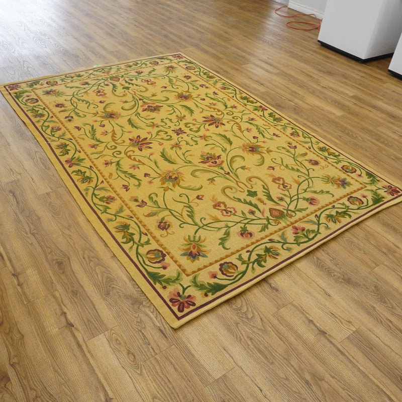 6x9-ft Sisal Area Rug - Floral Yellow & Multicolor