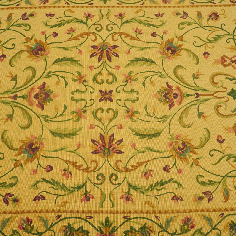 6x9-ft Sisal Area Rug - Floral Yellow & Multicolor