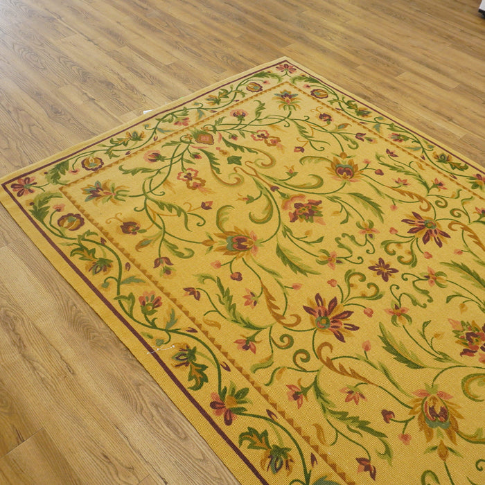 6x9-ft Sisal Area Rug - Floral Yellow & Multicolor