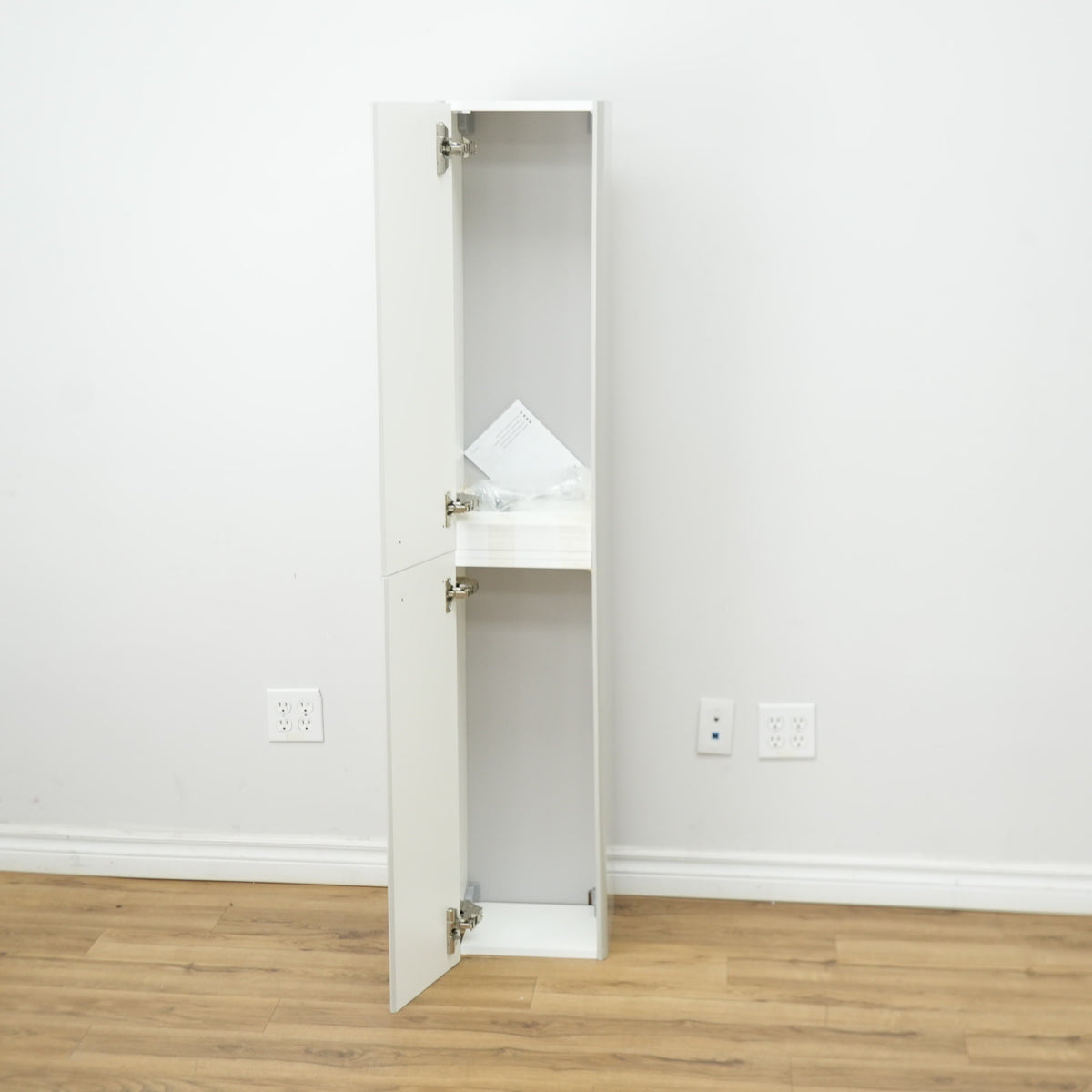 10x63x11-inch Grey Linen Tower Cabinet