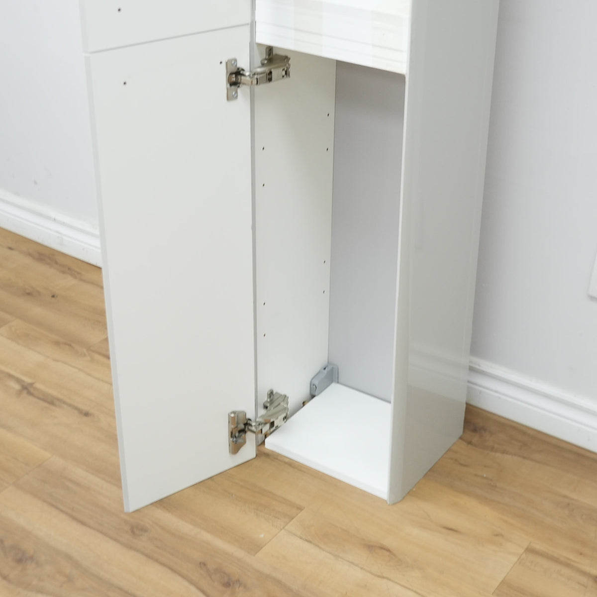 10x63x11-inch Grey Linen Tower Cabinet