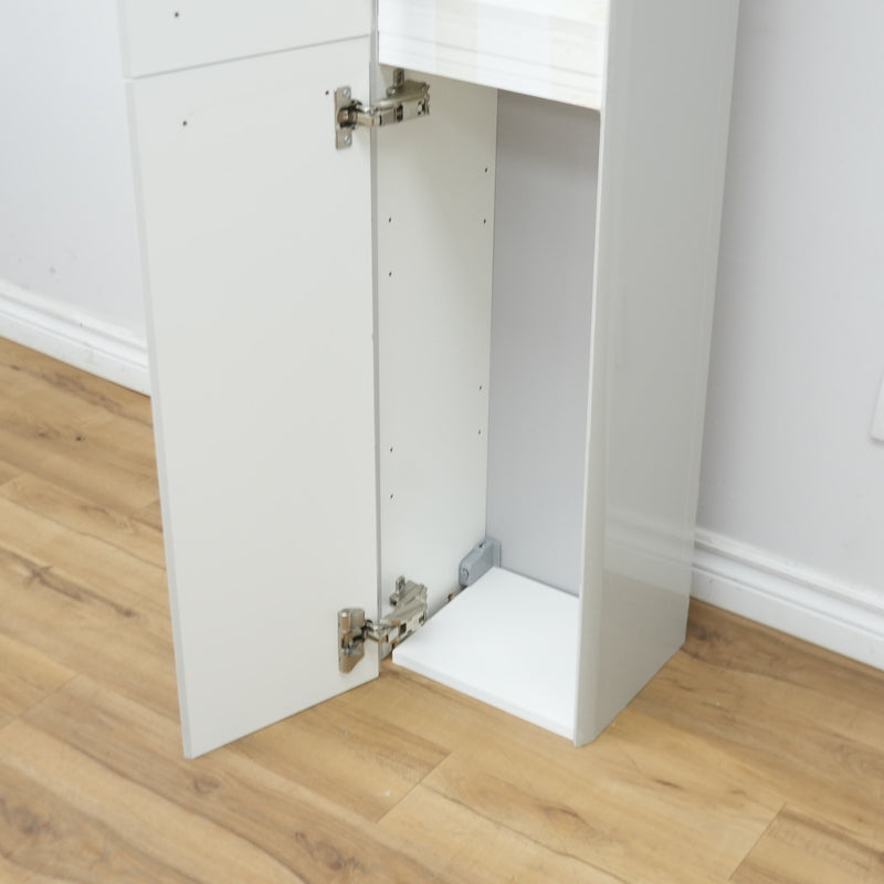 10x63x11-inch Grey Linen Tower Cabinet