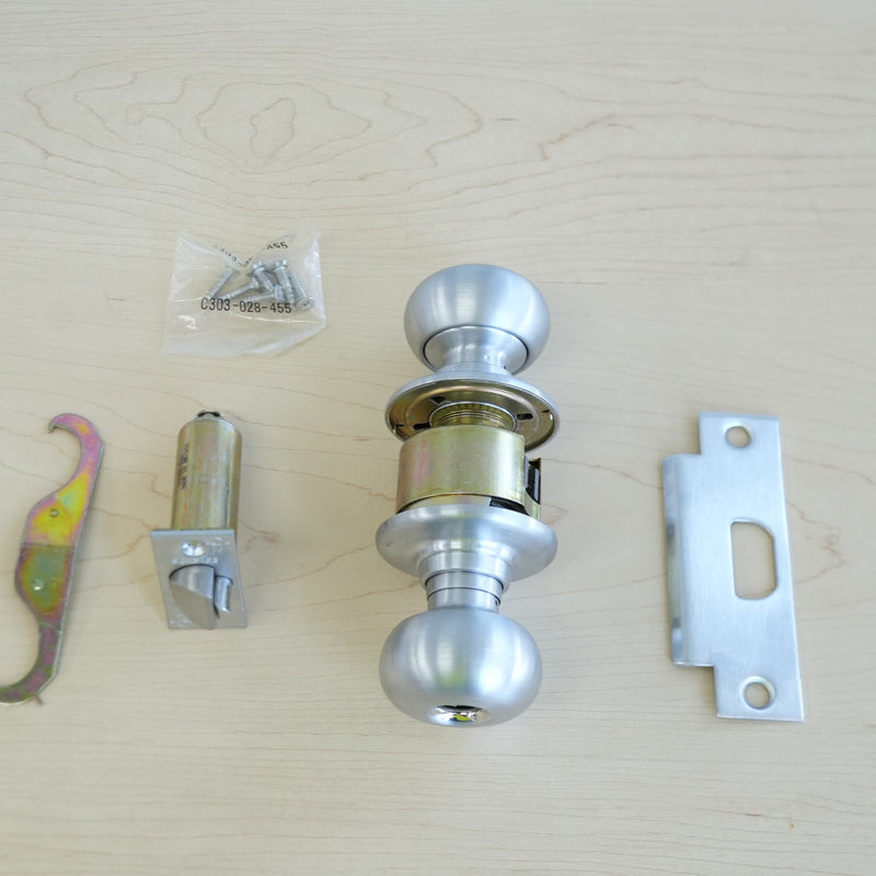 Schlage D70LD PLY 626 Classroom Knob Lock – Plymouth Style, Satin Chrome, Less Cylinder