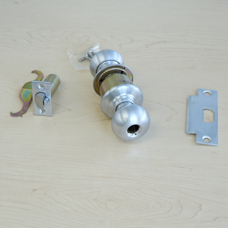 Schlage D70LD PLY 626 Classroom Knob Lock – Plymouth Style, Satin Chrome, Less Cylinder