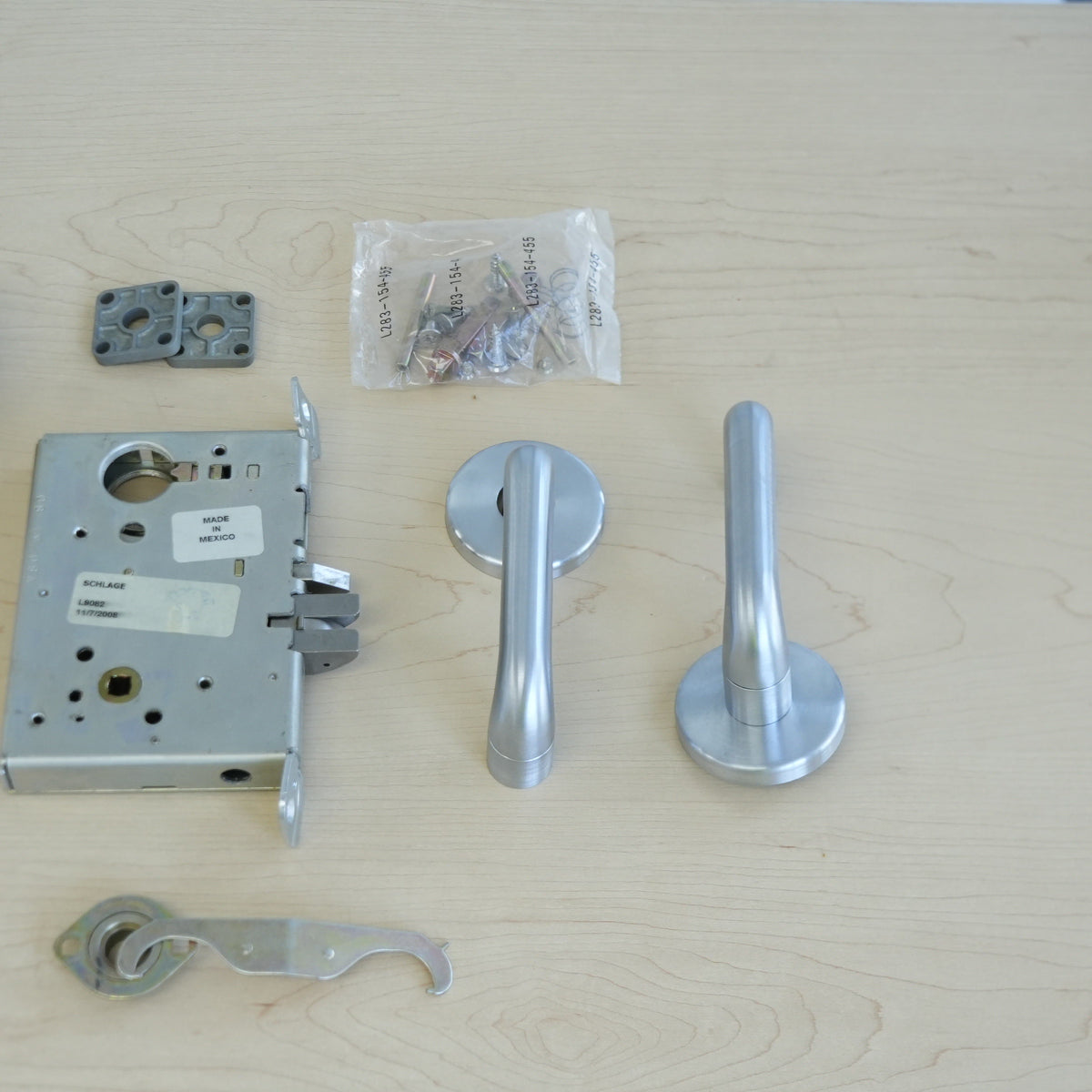 Schlage L9082L 03B 626 Institution Mortise Lock – 03 Lever, B Rose, Satin Chrome, Less Cylinder