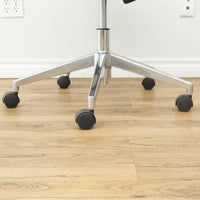 Inessa Grey Faux Leather Swivel Chair with Wheels