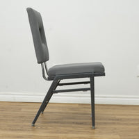 Grey Fabric Chair with Metal Frame & Hollow Backrest