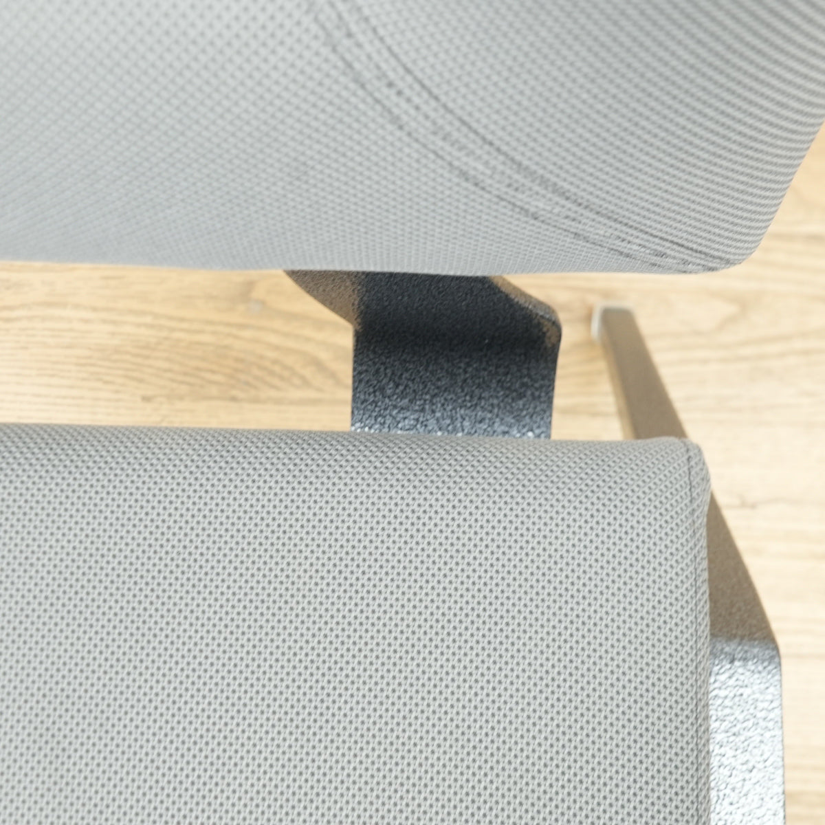 Grey Fabric Chair with Metal Frame & Hollow Backrest