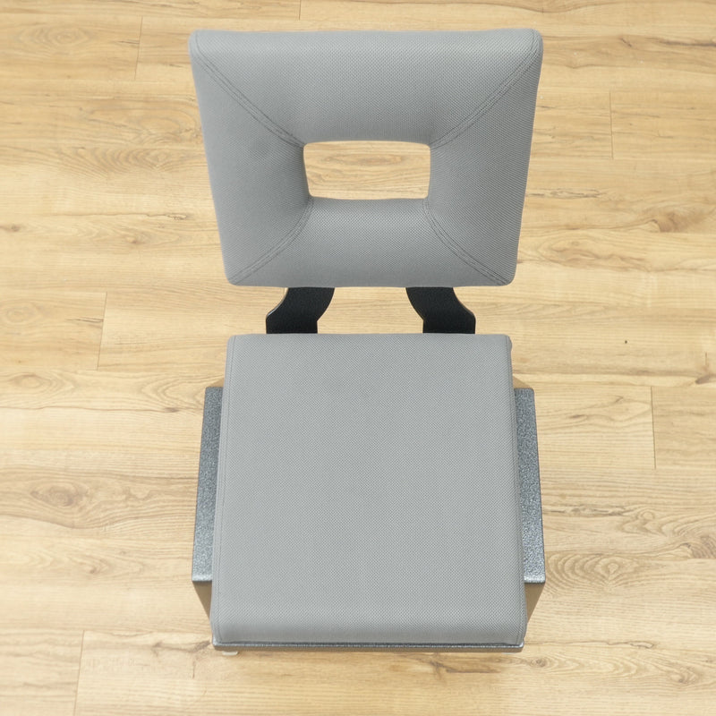 Grey Fabric Chair with Metal Frame & Hollow Backrest