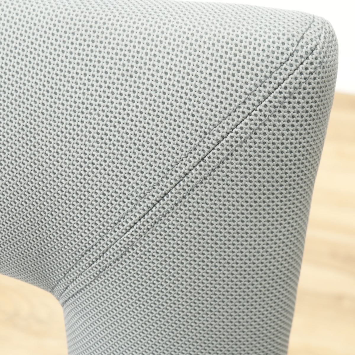 Grey Fabric Chair with Metal Frame & Hollow Backrest