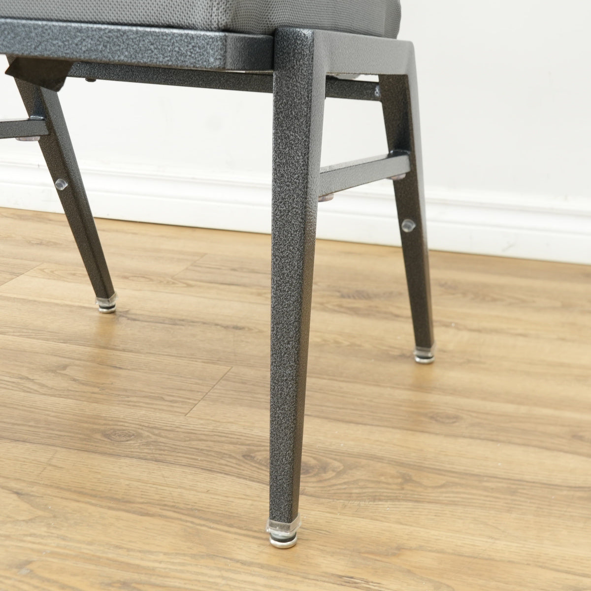 Grey Fabric Chair with Metal Frame & Hollow Backrest