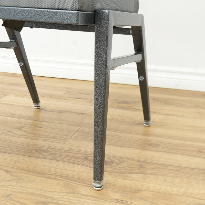 Grey Fabric Chair with Metal Frame & Hollow Backrest