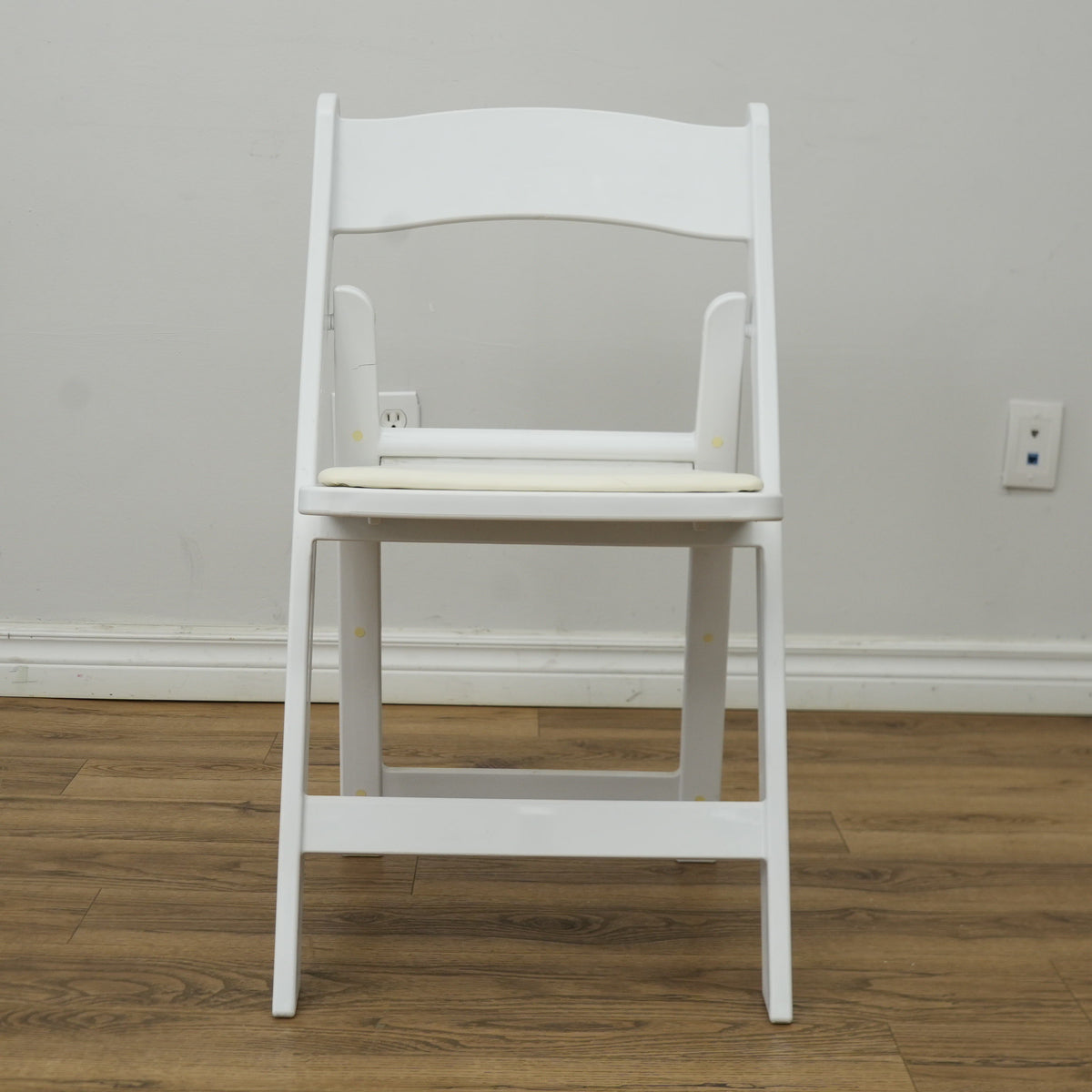 White Gladiator Patio Chair with Faux Leather Upholstery