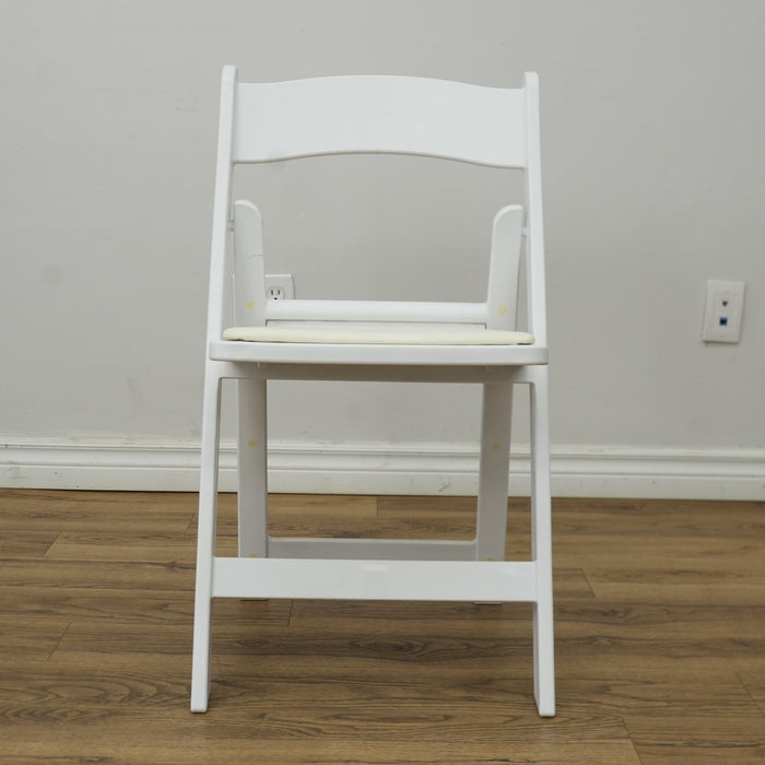 White Gladiator Patio Chair with Faux Leather Upholstery