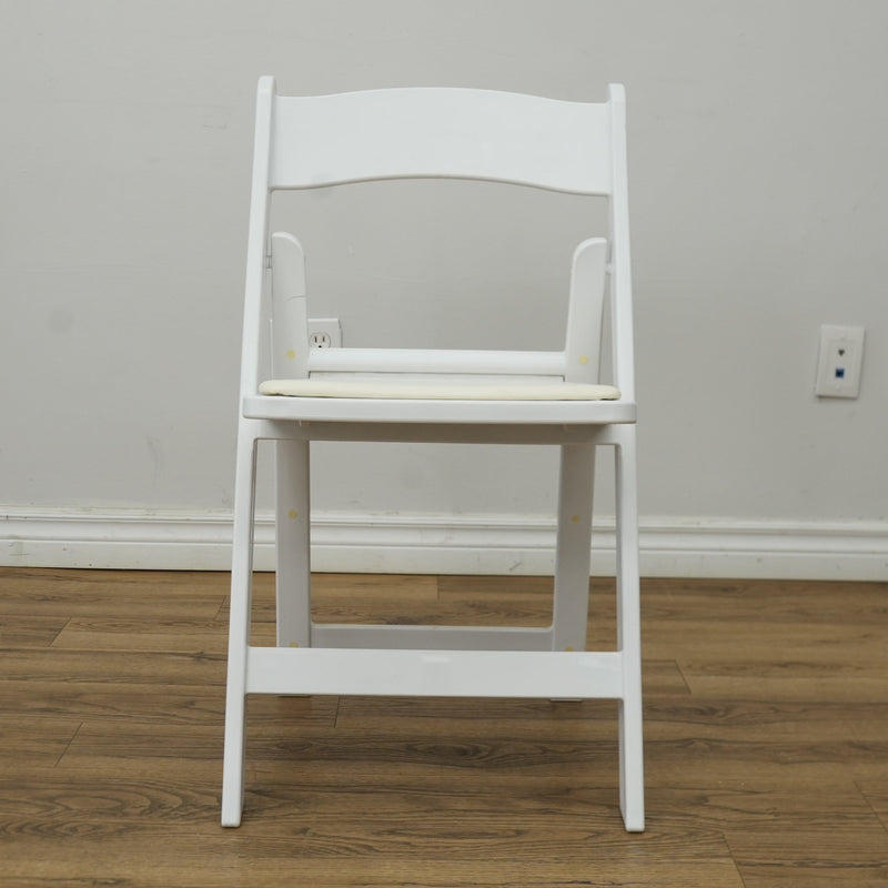 White Gladiator Patio Chair with Faux Leather Upholstery
