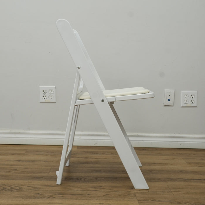 White Gladiator Patio Chair with Faux Leather Upholstery