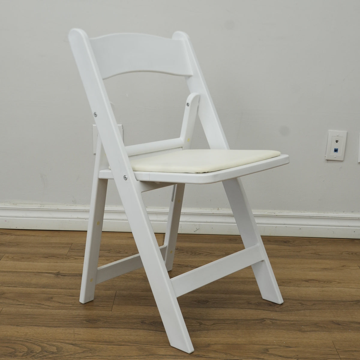 White Gladiator Patio Chair with Faux Leather Upholstery