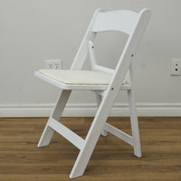 White Gladiator Patio Chair with Faux Leather Upholstery