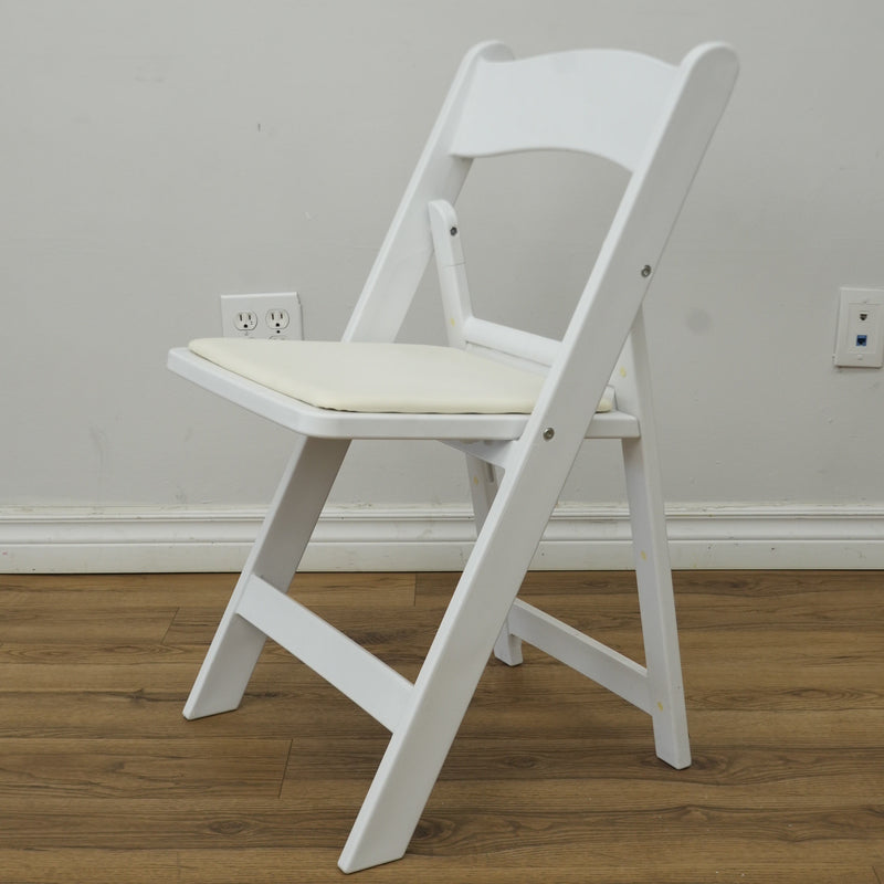 White Gladiator Patio Chair with Faux Leather Upholstery