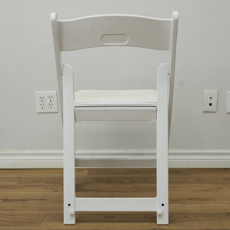 White Gladiator Patio Chair with Faux Leather Upholstery