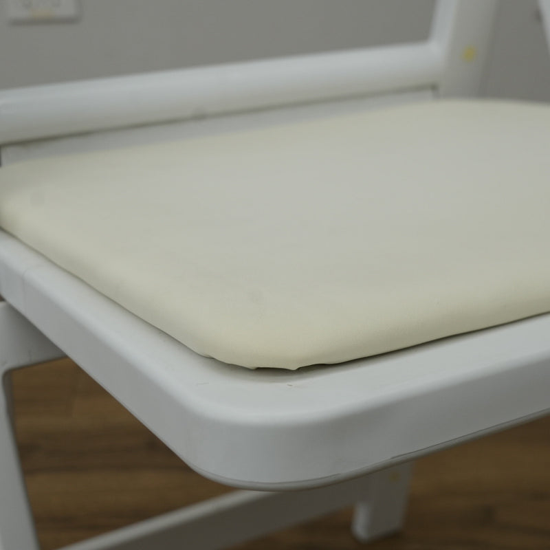 White Gladiator Patio Chair with Faux Leather Upholstery