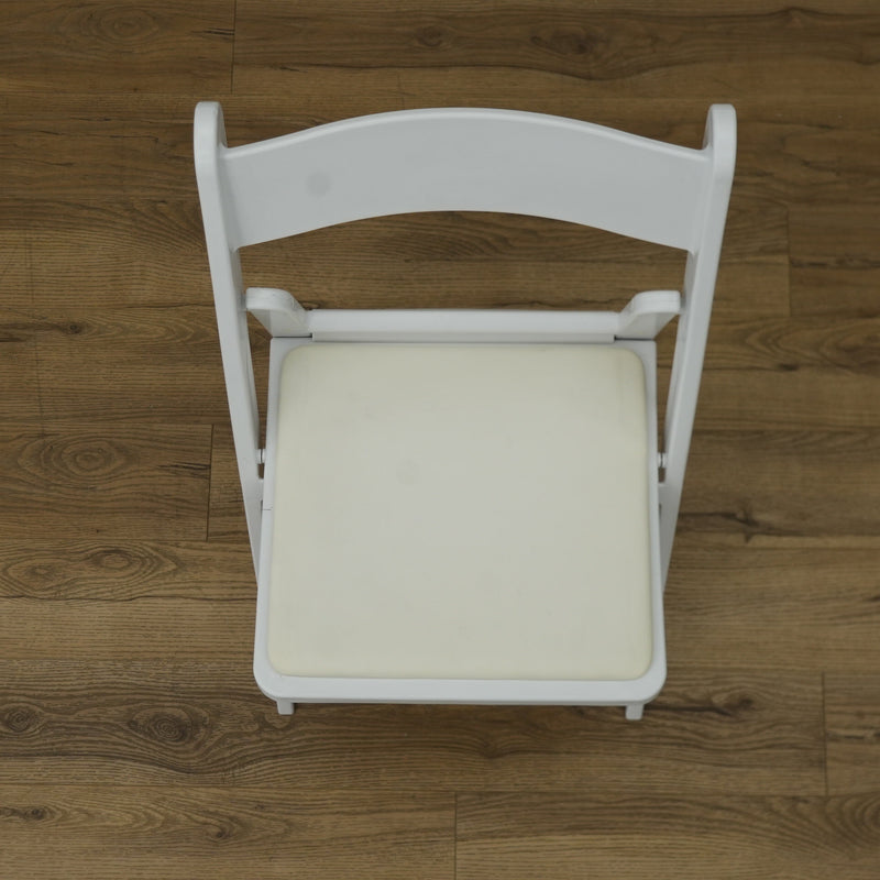 White Gladiator Patio Chair with Faux Leather Upholstery