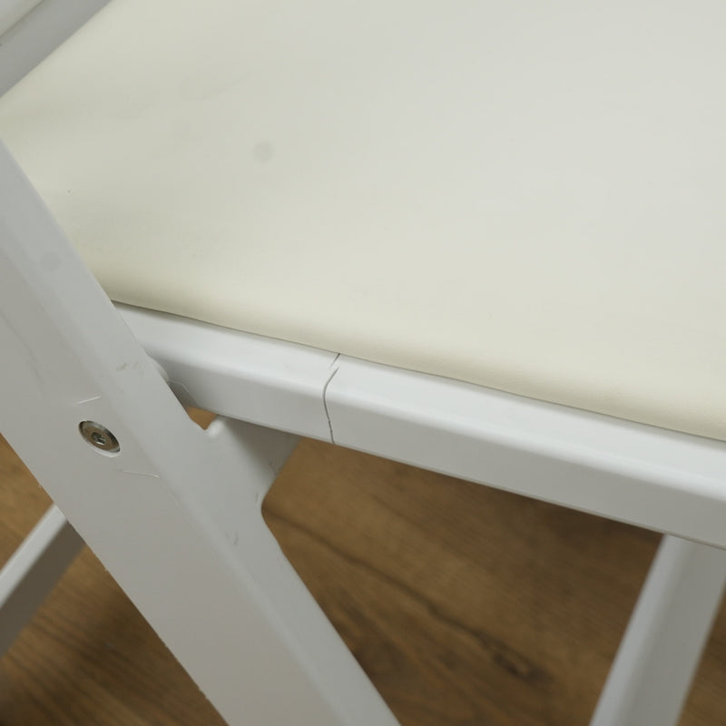 White Gladiator Patio Chair with Faux Leather Upholstery