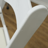 White Gladiator Patio Chair with Faux Leather Upholstery