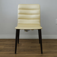 18.5 Inch W Beige Faux Leather Armless Chair
