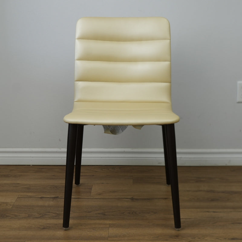18.5 Inch W Beige Faux Leather Armless Chair