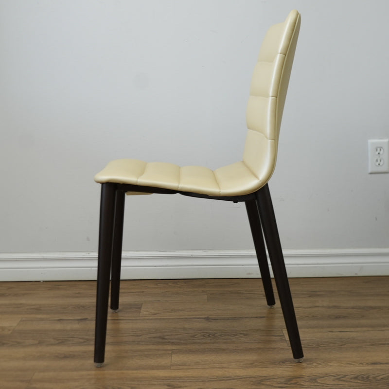 18.5 Inch W Beige Faux Leather Armless Chair