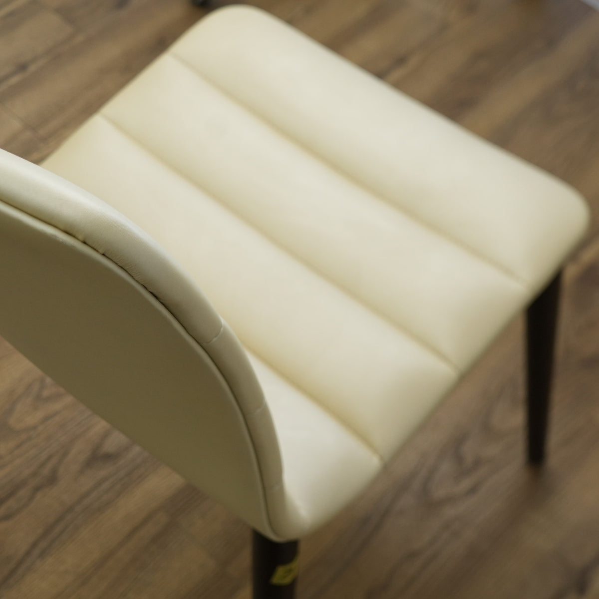 18.5 Inch W Beige Faux Leather Armless Chair