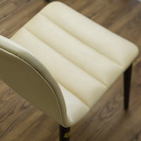18.5 Inch W Beige Faux Leather Armless Chair