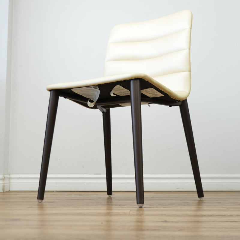 18.5 Inch W Beige Faux Leather Armless Chair